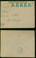 Dnemark Mi # 113 (5) MeF waager. 5er-Streifen Auslandsbrief 14.11.1921 (58147)