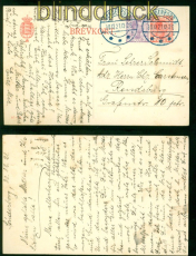 Dnemark GSK Mi # P 181 II blauer Stempel Sonderborg 30.12.1921 Rendsburg(58149)