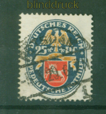 dt. Reich Mi # 428 Y gestempelt 25 Pfg. Nothilfe 1928 (58117)
