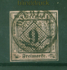 Wrttemberg Mi #  4 gestempelt 9 Kreuzer  (58111)