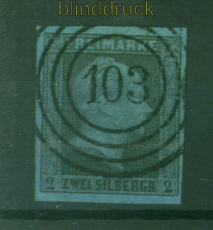 Preussen Mi #  2 gestempelt Nummern-Stempel 103 fr Berlin (58379)
