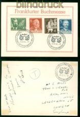 Bund Mi #  198 mit Berlin # 92, 94 + 117 Buchmesse Frankfurt Sonderkarte (58231)