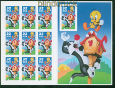 USA Mi # 2950 BA postfrisches Folienblatt Comicfigur Sylvester und Tweety(58814)