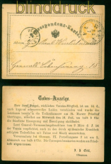 sterreich GSK 2 Kreuzer gelb Todesanzeige 187? Wien nach Hernalb (58183)
