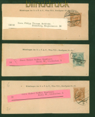 sterreich drei Streifbnder des DAV gestempelt nach Deutschland (58184)