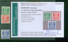 dt. Besetzung 2. WK Guernsey Mi # 1 d, 2 bv und 3 a postfrisch KB Brunel (58737)