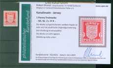 dt. Besetzung 2. WK Jersey Mi # 2 z postfrisch Kurzbefund Brunel (58746)