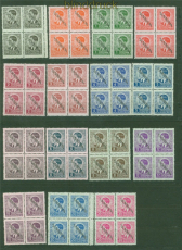 dt. Besetzung 2. WK Serbien Mi #  1/15 postfrische 4er-Blcke Aufdruckmar(58768)