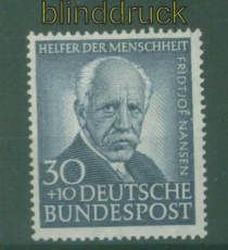 Bund Mi #  176 postfrisch 30 Pfg Helfer der Menschheit 1953 (58795)