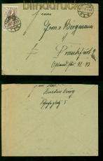 Oberschlesien Mi #  27 EF Fernbrief Gleiwitz 7.1.1922 nach Frankfurt (57724)