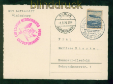 Zeppelin Olympiafahrt LZ 129 Sieger # 427 B Mi # 32 I a Postkarte (58607)