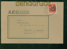 SBZ MI # AP 786 I EF schsische Schwrzung Ortsbrief Chemnitz 3.8.1945 (58639)