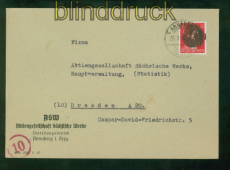 SBZ MI # AP 788 EF schsische Schwrzung Fernbrief Annaberg 26.7.1945 nac(58641)