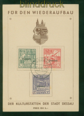 Lokalausgaben Dessau Mi # I/III A Sonderstempel auf Spendenkarte gezhnt (58622)