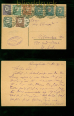 Oberschlesien Mi # 1/6, 10 + 11 MiF Postkarte Knigshtte 21.11.1920 USA (57716)