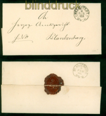 Norddeutscher Bund Dienstbrief Helmstedt 2.2.1869 nach Blankenburg (58350)