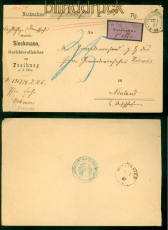 dt. Reich portopflichtige Dienstsache Nachnahme Freiburg 27.1.1887 Neuland(58361