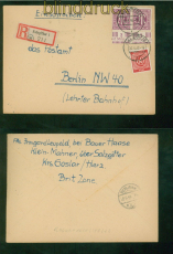 Bi-Zone AM-Post Mi # 23 (2) MiF 60 Pfg. Ziffern R-Brief Salzgitter 22.6.46(58699