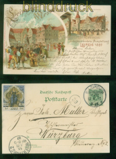 dt. Reich Mi # 46 EF Litho-AK Leipziger Messe 1897 Vignette Sonderstempel(58604)