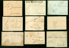Thurn & Taxis Gera 9 Vorphilatelie-Briefe 1813 bis 1827 nach Zeulenroda (58337)