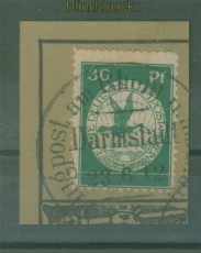 dt. Reich Mi # III gestempelt auf Briefstck Flugpostmarke (58896)