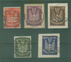 dt. Reich Mi # 263/67 gestempelt Flugpostmarken geprft Infla Berlin (58898)