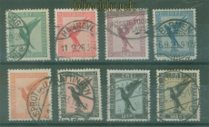 dt. Reich Mi # 378/84 gestempelt Flugpostmarken 1926 (58899)