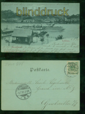 Ehrenbreitstein Mondschein-AK Raddampfer Ems 1899 nach Gebweiler (d9484)