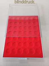 Lindner Mnzbox 2107 Standard mit roter Einlage gebraucht (59084)