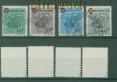 franz. Zone Rheinland-Pfalz Mi # 42/45 A gestempelt gepr. Wehner BPP Rote(59178)