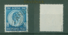 franz. Zone Rheinland-Pfalz Mi # 48 gestempelt gepr. Wehner BPP Goethe (59180)
