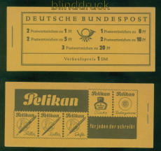 Bund Markenheftchen Mi #   4 X postfrisch Heuss (59040)