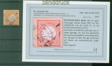 dt. Reich Mi #  15 gestempelt 2 Kreuzer kleiner Schild Fotobefund Dr. Zill(59079