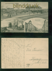 Holzwickede sw-AK 3 Ansichten Bahnhof, Bahnhofstr. Unterf�hrung Feldpost (d10439)
