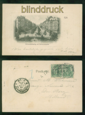 K�ln sw-Pr�ge-AK Hohenstaufenring Barbarossaplatz Bahnpost 1901 Den Haag(d10440)