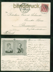 Unser Kaiserpaar sw-AK Gruss aus (Bremen) 1897 nach Bussum in Holland (d10442)