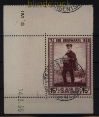 Saarland Mi # 361 Br gestempelt Tag der Briefmarke 1955 Druckdatum (52751)
