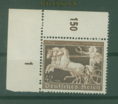 dt. Reich Mi # 747 postfrisch Braune Band 1940 Eckrand (59280)