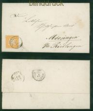 Wrttemberg Mi # 22 EF Mnsingen 7.2.1863 nach Mrsingen bei Riedlingen (59334)