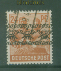 Bi-Zone Mi #  44 I AF 0 I gestempelt Kassler Punkt 24 Pfg. Netzaufdruck (59339)