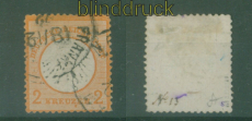 dt. Reich Mi #  15 gestempelt 2 Kreuzer kleiner Schild geprft Brugger BPP(59199