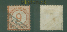dt. Reich Mi #  30 gestempelt 9 auf 9 Kreuzer gr. Schild sign Pfenninger (59200)