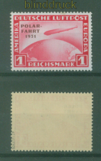 dt. Reich Mi # 456 postfrisch 1 RM Polarfahrt 1931 geprft Schlegel BPP (59211)