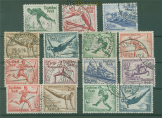 dt. Reich Mi # 600/02 und 609/16 gestempelt beide Olympiastze (59221)