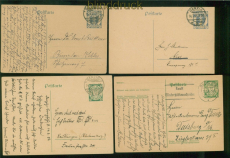 Danzig vier gelaufene Ganzsachenkarte 1921, 1927 und 1937 (59355)