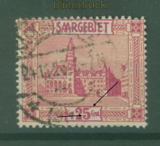Saargebiet Mi # 100 III gestempelt Plattenfehler (59363)