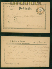 dt. Reich Mi #  18 EF Firmenvordruckkarte Leipzig 1874 nach Offenbach (58758)