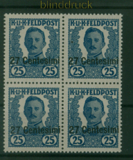 �sterreich Ungarn Feldpost f�r Italien Mi # VII postfrischer 4er-Block (59482)