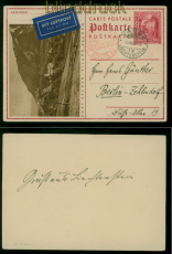 Liechtenstein GSK Mi # P 12 / 01 gestempelt LuPo-Auslands-Karte Vaduz 1932(59486