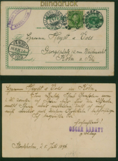 Schweden GSK Schiffspost Trelleborg Sassnitz Stockholm 6.7.1897 nach K�ln(58760)